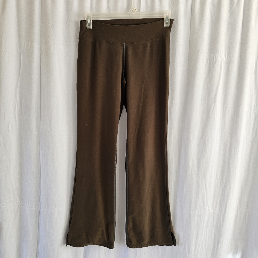 Lucy Power Pants Yoga Pull On Olive GreenFlare Leg Workout Stretch XS